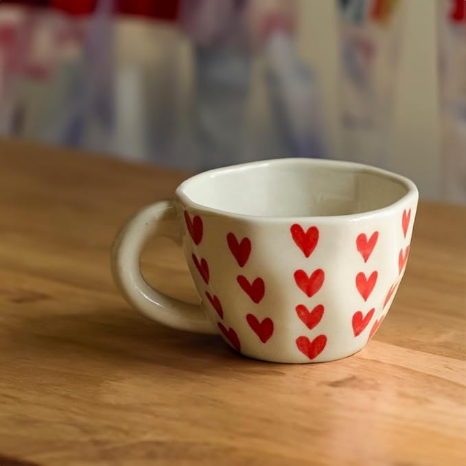 Red Hearts Ceramic Cup